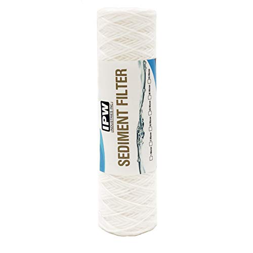 5 Micron String Wound Water Filter for Universal Whole House Replacement Cartridge Sediment Filters for Well Water 10" x 2.5" (6 Count)