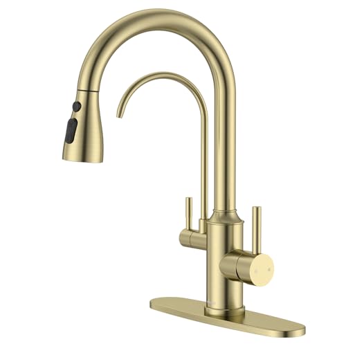 3 in 1 Kitchen Faucet with Pull Down Sprayer & Water Filter Spout