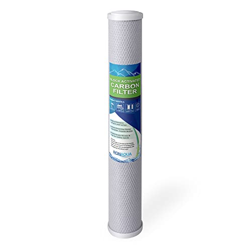 Standard Whole House Coconut Shell Carbon Block 5 Micron Water Filter 20” x 2.5” Fits 20” x 2.5” Housings. Remove Chlorine and Bad Odor. Compatible with C1