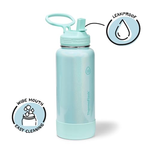 Insulated Water Bottle with Straw Lid