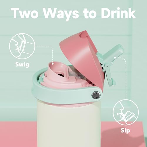 24 oz Insulated Water Bottle with Straw