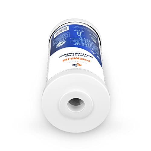 5 Micron 10 x 4.5 Premium Carbon Filter Cartridge Whole House CTO Block Water Filter Replacement Compatible with FXHTC (12 Count)