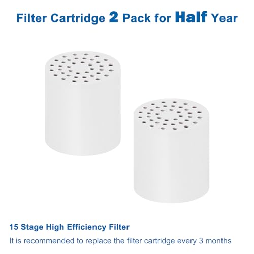 15 Stage Replacement Cartridge Universal High Output Shower Filter with VC (2 Count)