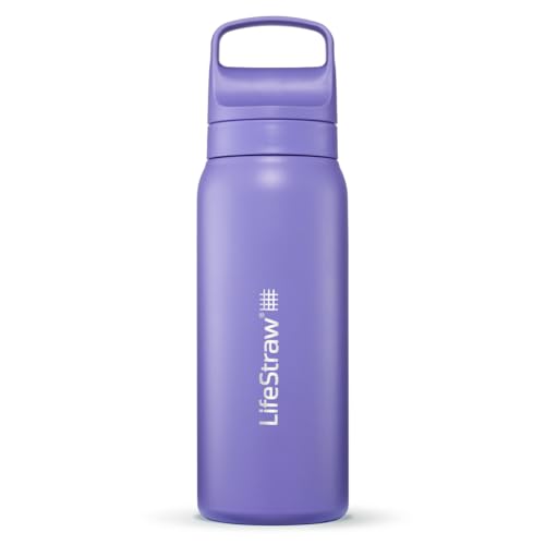 Go Series Insulated Stainless Steel Water Filter Bottle for Travel and Everyday Use Removes Bacteria
