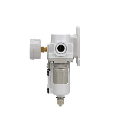 SAU430-N04G-MEP 3 Stage Compressed Air Filter Dryer System - Particulate Air Filter, Coalescing Air Filter, Compressed Air Pressure Regulator Combo, 1/2" NPT - Metal Bowl, Manual Drain