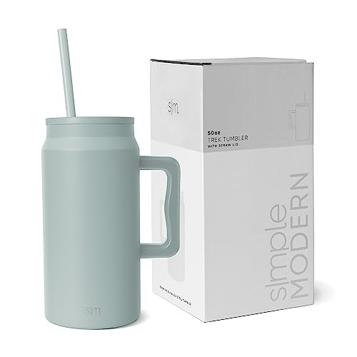 50 oz Mug Tumbler with Handle and Straw Lid
