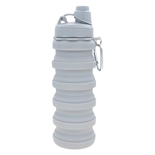 Collapsible Water Bottles Travel Sports Portable Sport Water Bottle comes with mountaineering Buckle 500ml silicone Water