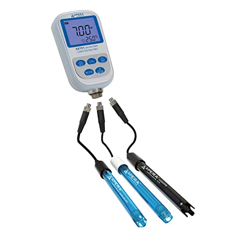 SX731 pH/ORP/Conductivity/TDS/Salinity/Resistivity Portable Handheld Multiparameter Meter Kit, Silver