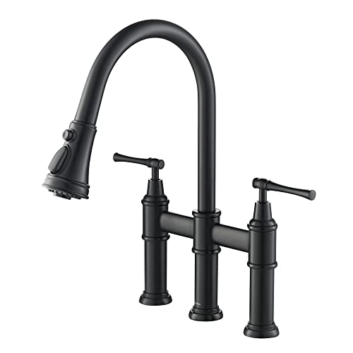 Allyn Transitional Bridge Kitchen Faucet with Pull