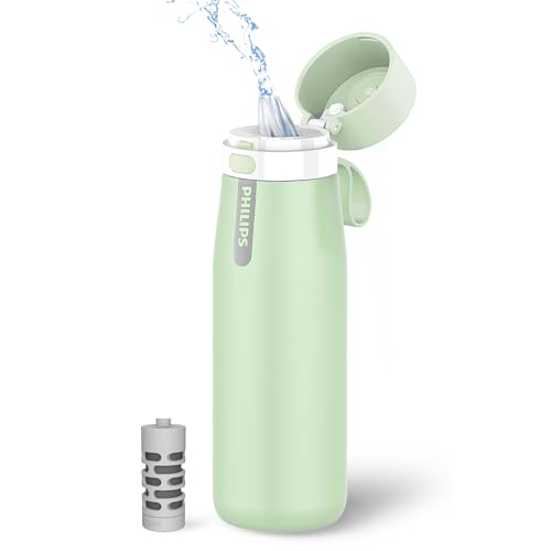 Filtered Water Bottle Stainless Steel Keeps Cold 18.6oz Green