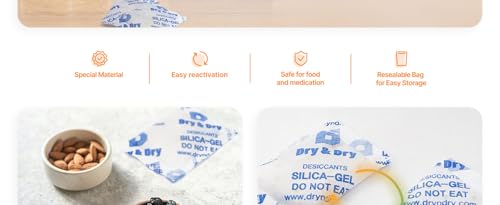 50 Gram [10 Packs] Orange Indicating Mixed Silica Gel Packets Siilca Gel Desiccant