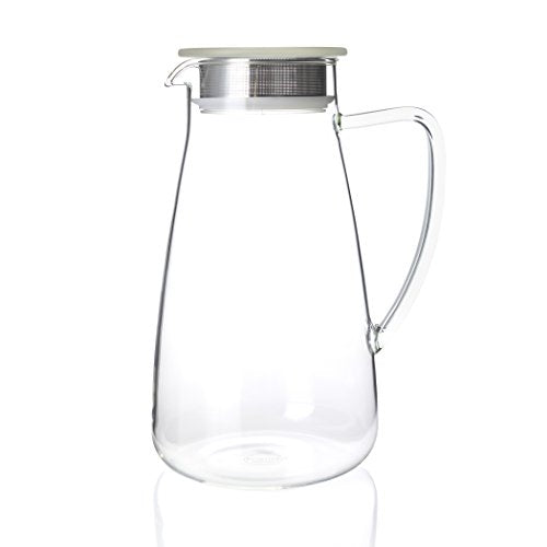 838-A-ICE Flask Glass Tea Jug Pitcher, 64 oz, Ice