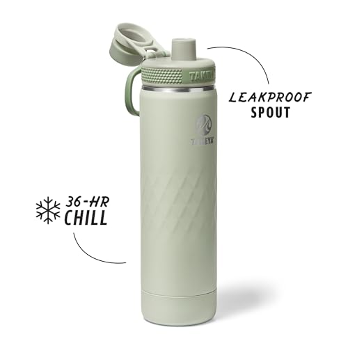 Sport Triple Insulated Water Bottle with Spout Lid and Ice Blocker