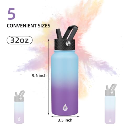 32oz Insulated Water Bottle with Straw Lid