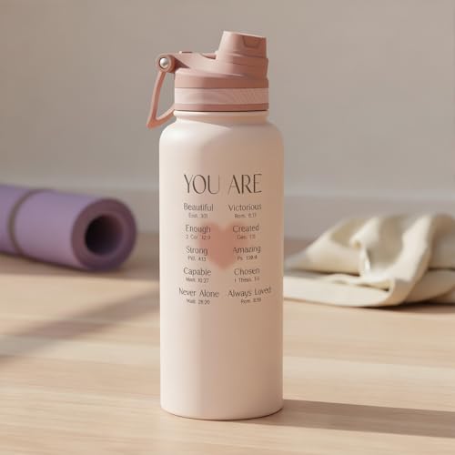 Christian Stainless Steel Water Bottle with Strap 32oz