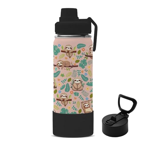 Sloth Gifts 18oz Sloths Water Bottle with 2 Lids
