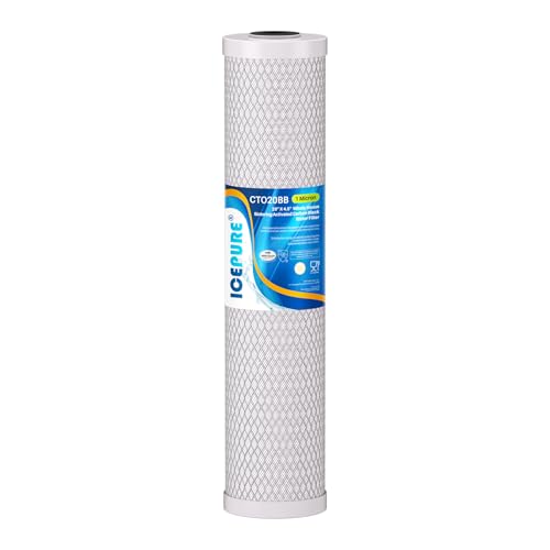 1 Micron 20" x 4.5" Whole House CTO Coconut Shell Activated Carbon Water Filter Cartridge Replacement for FC25B