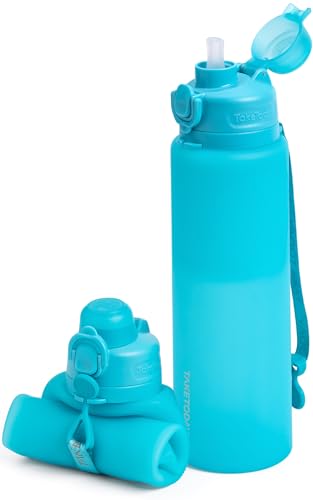 Collapsible Water Bottles with Straw for Travel