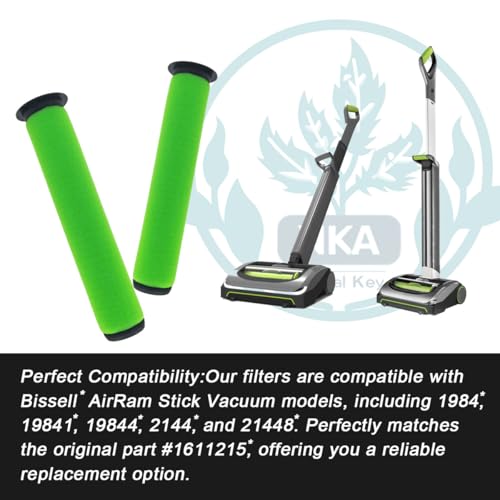 1611215 Vacuum Filter Replacement Compatible with Bissell AirRam Stick Vacuum Compare to Part # 1611215 for Models 1984 19844 1984B 1984C 2144 21448 19841 Pack of 2 (2 Count)