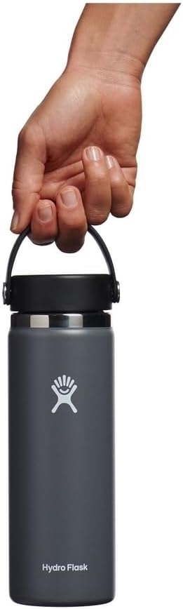 Hydro Flask Water Bottle - Insulated Stainless Steel - Wide Mouth Flex Lid, Non Spill, Leakproof and Refillable in 20 Oz Stone