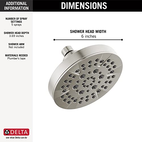 6 Setting Chrome Shower Head with High Pressure Spray