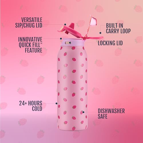Pop & Fill 32oz Stainless Steel Water Bottle with QuickFill Technology