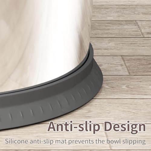 3.5L Dog Water Bowl No Spill 118oz Stainless Steel Water Bowl for Dogs No Splash Slow Water Feeder with Anti