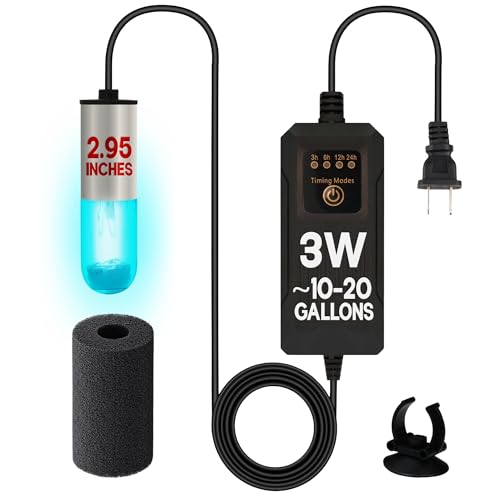 3W Mini UV Light for Aquariums with 4 Timer Modes