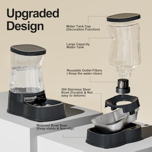 Automatic Dog Water Dispenser Gravity Stainless Steel Water Waterer Feeder