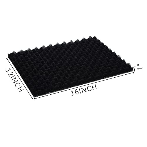 4 Pack Aquarium Filter Media Bio Sponge Pad 16 x 12 x 1 inch (4 Count)