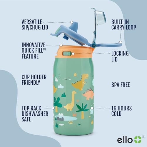 Kids Pop & Fill 12oz Toddler Water Bottle with Quick Fill Lid