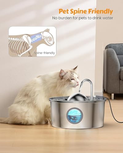 Cat Water Fountain with 8 Filters + 8 Sponge Filters