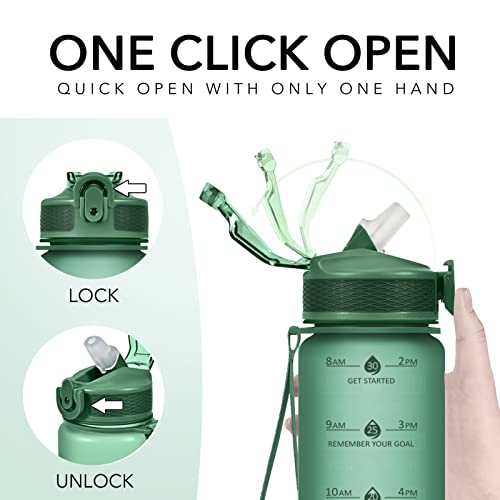 Plastic Water Bottle With Straw & Time Marker