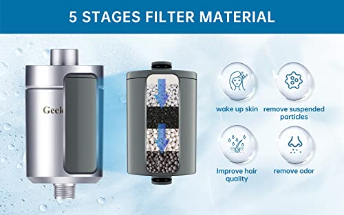 5 stage Shower Filter Reduces Chlorine Odor Rust