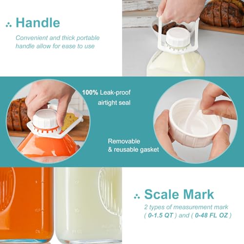64 Oz Glass Milk Bottle With Lid