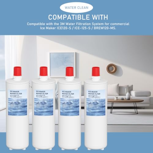 HF20-S HF20-MS HF25-S Water Filter Replacement Compatible with 3M High Flow Series Cartridge HF20-S, 5615103/HF20-MS, 5615109/HF25-S,5615203, Water Filtration System 4-Packs (4 Count)