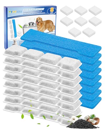8 Set Dog Water Filter Replacement Compatible with SIBAYS & Compatible with Kastty 15L (24 Count)