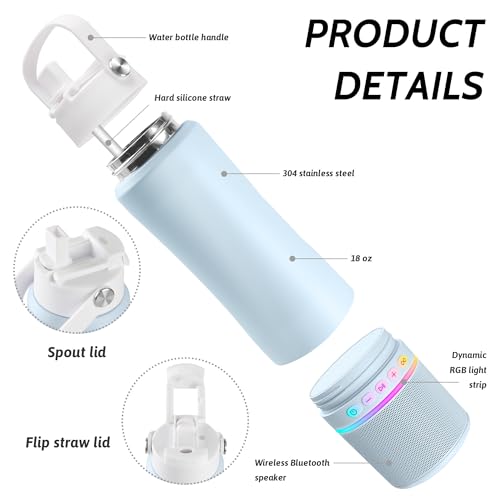 Stainless Steel Water Bottle with Portable Bluetooth Speaker TWS
