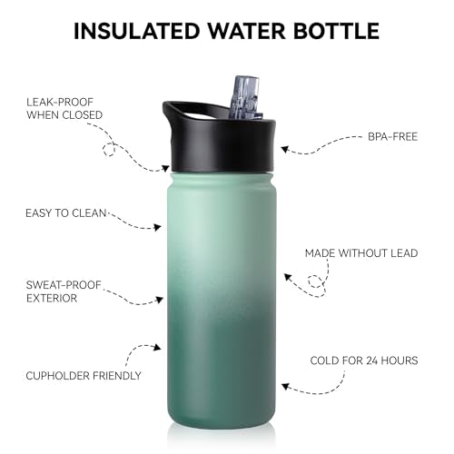 16 oz Insulated Water Bottle for School