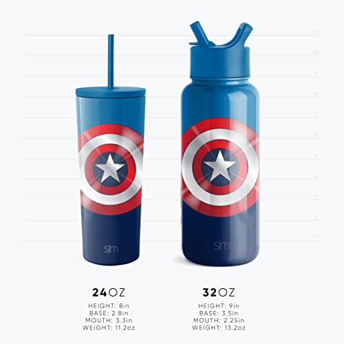 Marvel Avengers Water Bottle with Straw