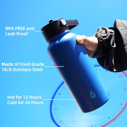 22oz Insulated Water Bottle with Straw Lid