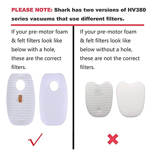 HV380 HV381 HV382 HV383 Filter Replacement for Shark Rocket DuoClean (3 Count)