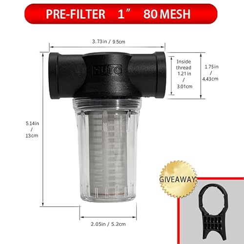 1" 80 Mesh Water Pump Strainer Filter for High Pressure Washer