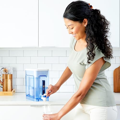 22-Cup 5-Stage Water Filter Dispenser with Instant Read Out - 0 TDS for Improved Tap Water Taste - IAPMO Certified to Reduce Lead, Chromium, and PFOA/PFOS