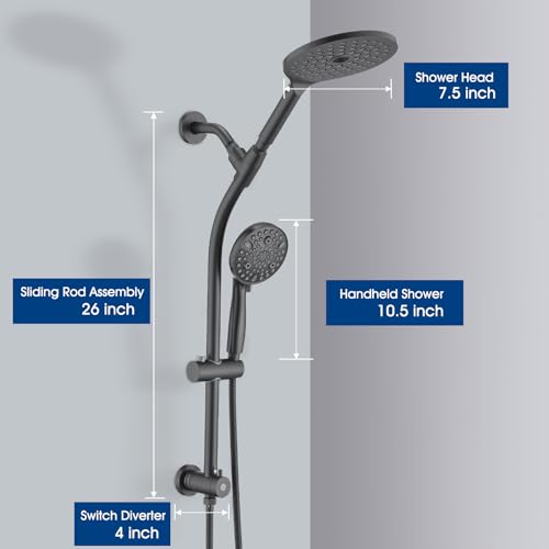 High Pressure Shower Head with Handheld Shower