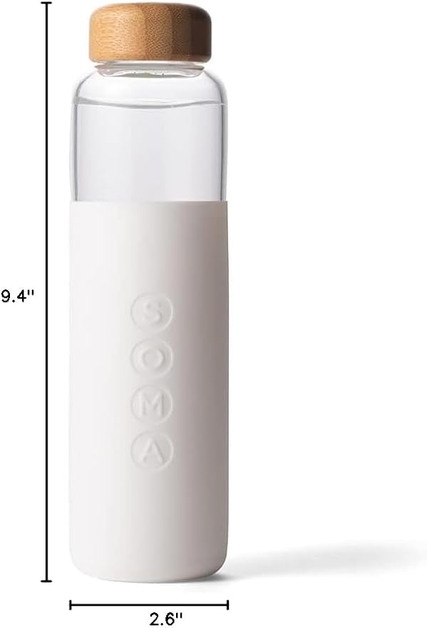 Full Circle V.2 17 oz. Glass Water Bottle - White