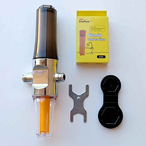 Inline 6 Stage Vitamin C Shower Filter Removes Chlorine And Impurities Hard Water Shower Filter Softens Water