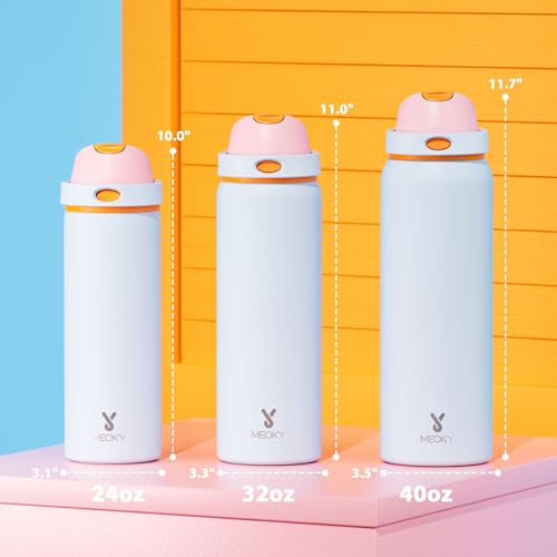 24 oz Insulated Water Bottle with Straw