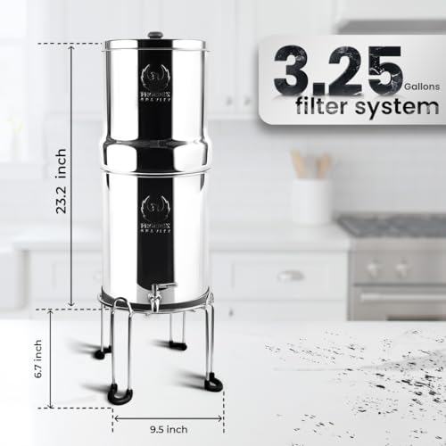 3.25G Water Filter System with Steel Stand & Carbon Filters