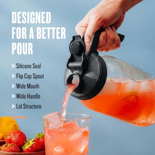 64 oz Mason Jar Glass Pitcher With Lid